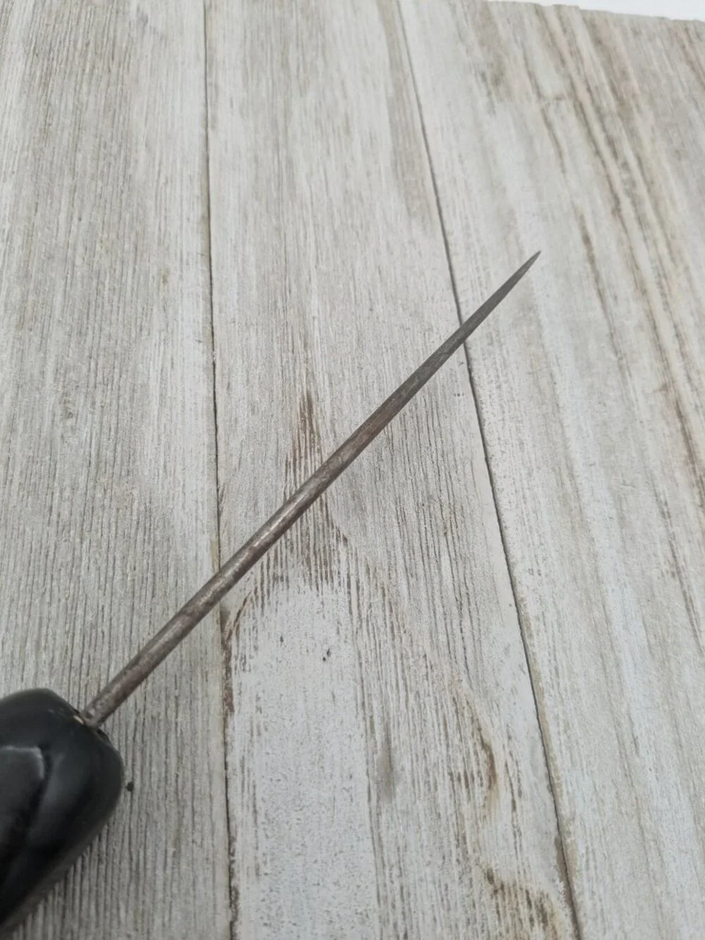 Vintage Ice Pick Black Handle Steel Tip 7 1/2